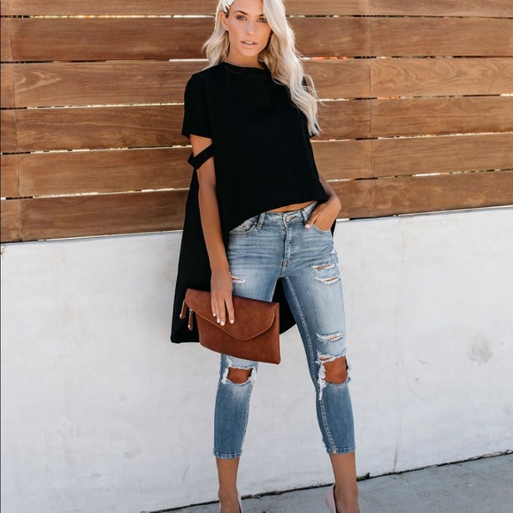 After Market Tops - DEFYING GRAVITY HIGH LOW COTTON TOP